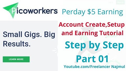 Picoworkers: How to Create account and make money Online English tutorial freelancer najmul