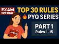 Top 30 English Grammar Rules (part 1)| Pyq series (Lecture 2)| ssc, nda, cds, afcat,and all exams