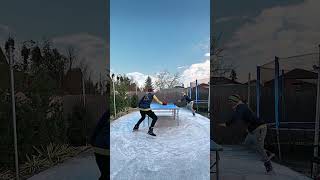 Ice Ping Pong #tabletennis #pingpong #iceskating #shorts