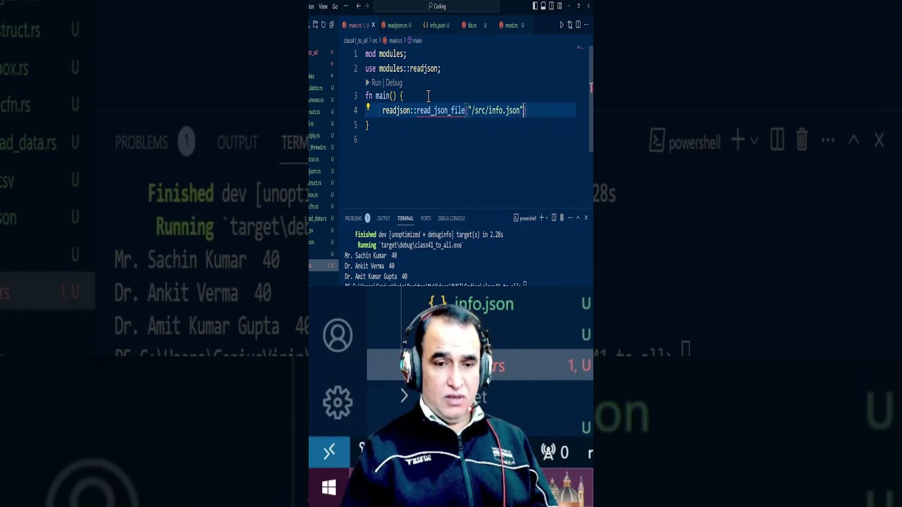 Rust - How to read JSON File - Part 1 | Dr. Vipin Classess 