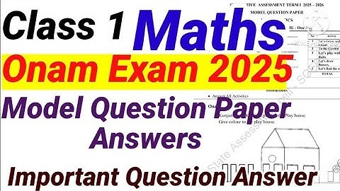 Class 1 Maths Onam Exam 2025 Model Question Paper answers|Class 1 Maths Onam Exam important Question