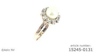 Gouden ring met parel en roosgeslepen diamant. (Adin reference: 15245-0131)