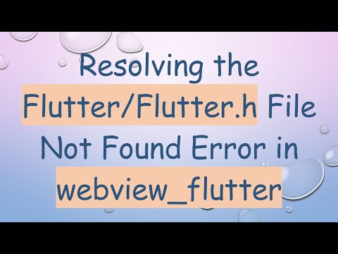 Resolving the Flutter/Flutter.h File Not Found Error in webview_flutter