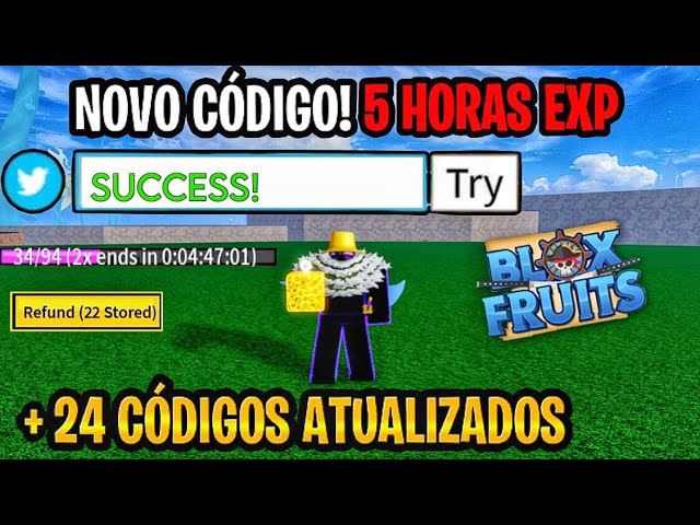 NOVO CÓDIGO + TODOS OS 24 CÓDIGOS ATUALIZADOS DE EXP DO BLOX