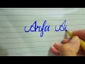 Name arfa ayub in cursive writingwriting with sairacursive writinglearn to write writing