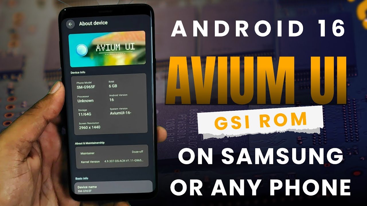 Avium UI Android 16 GSI Rom on Samsung or Any Android Phone 