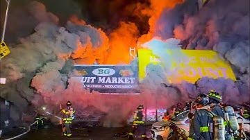 **EARLY ARRIVAL - 75 FOOT FLAMES** FDNY Battles HEAVY FIRE in Bronx Taxpayer [5th Alarm Box 2326]