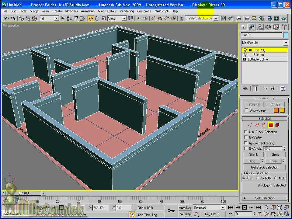 3DS Max Pt 2 Extruding a Floor Plan YouTube