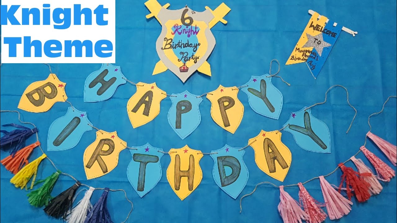 New DIY Knight Theme Birthday Accessories |Birthday Banner/Paper Tassel banner/Scroll/Backdrop accessory