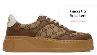 Shop the new Gucci brown GG sneakers for men 2023 (luxury fashion)