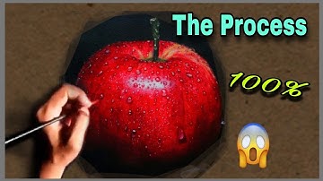 How to paint fresh apple with acrylic | Realistic (Time Lapse)