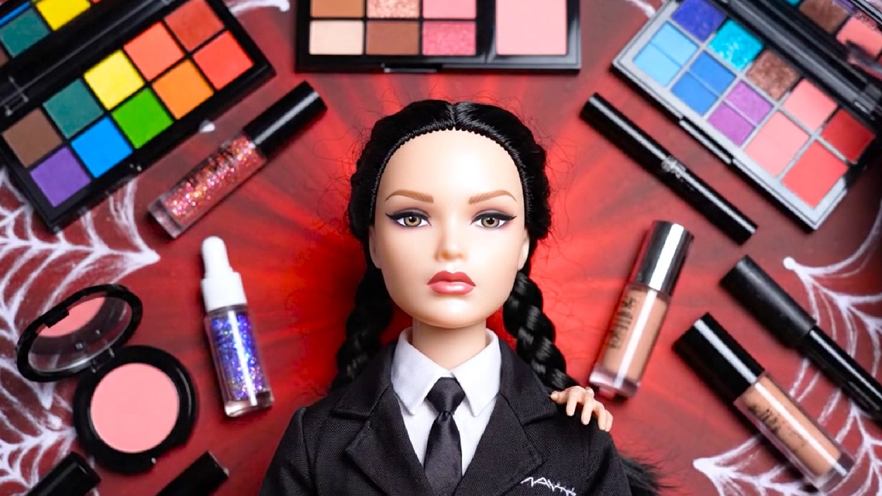 Wednesday Addams Dark Makeup ASMR 🖤 Relaxing Makeup Sounds