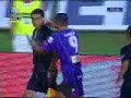 player beat the ref after red card football violence