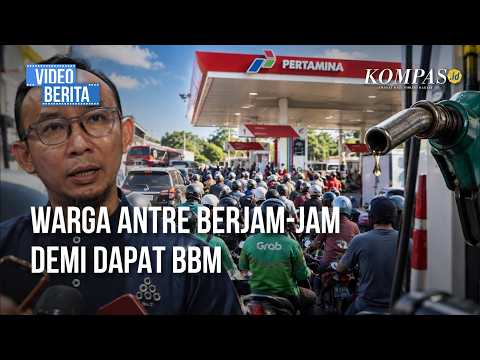 Antrean Panjang Meluber di SPBU di Makassar Lantaran BBM Langka