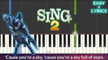 A Sky Full of Stars | Sing 2 EASY Piano Tutorial + Lyrics