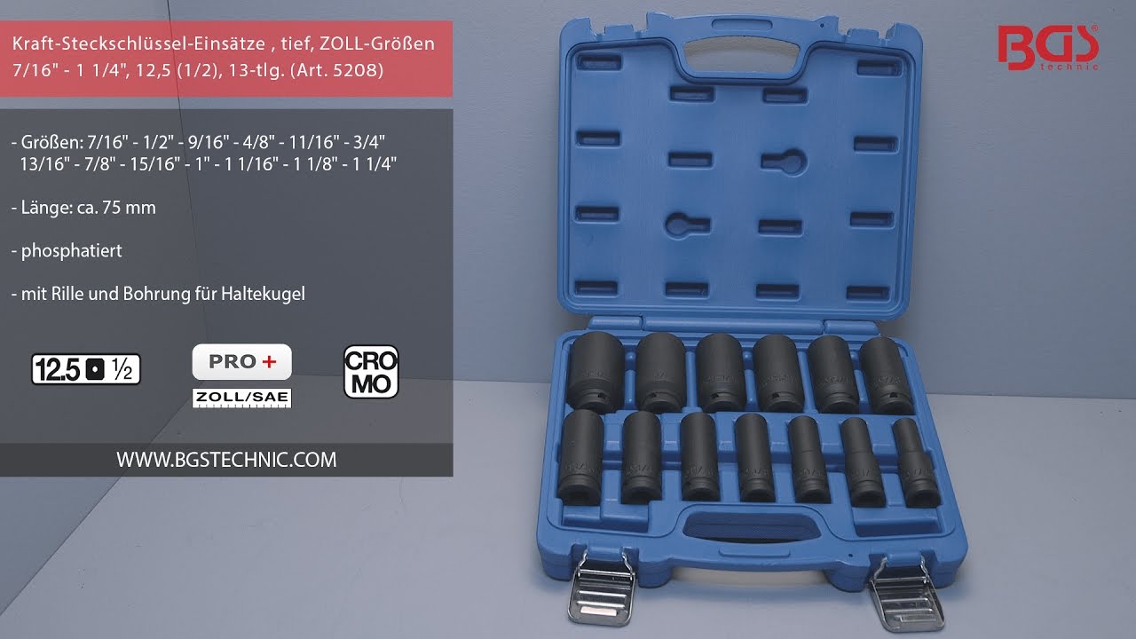ALKAN Steckschlüssel-Einsätze 1/2 Zoll – 8-teil Produktbild-Vorschau 3