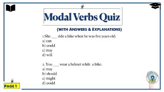 Modal Verbs Quiz | 20 Must-Know Questions for English Grammar Practice