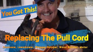 Replace the Pull Cord on Your Chainsaw How to Set the Spring for Full Cord Retraction. Husqvarna 550 by CantLetHerDieDIY 748 views 1 year ago 11 minutes, 53 seconds