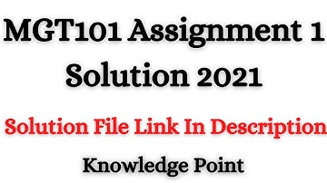 MGT101 Assignment 1 Solution 2021 With Solution File