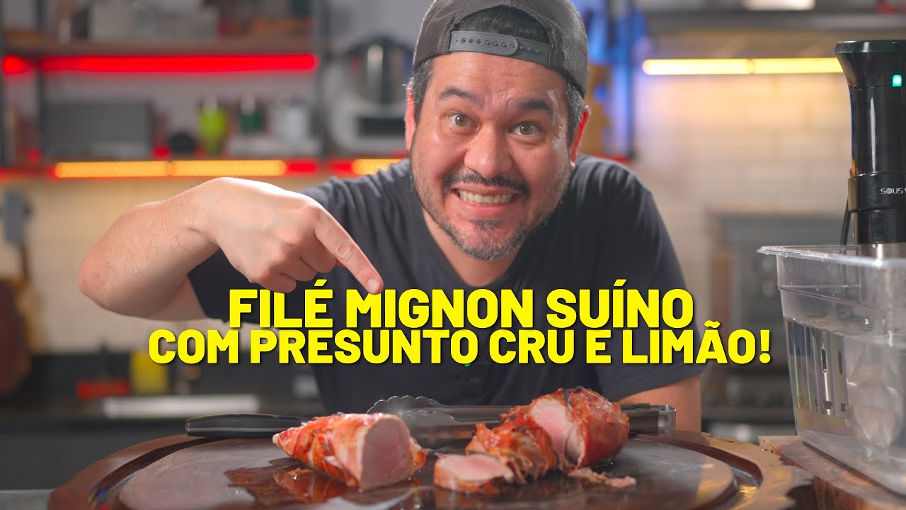 Filé Mignon Suíno no Sous Vide, enrolado no Presunto Crú e Limão!