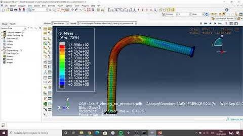 Abaqus CAE - Pipe Elbow bending test with internal pressure