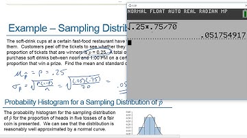 Math 1342 Navidi Sec 7.4 The Central Limit Theorem for Proportions