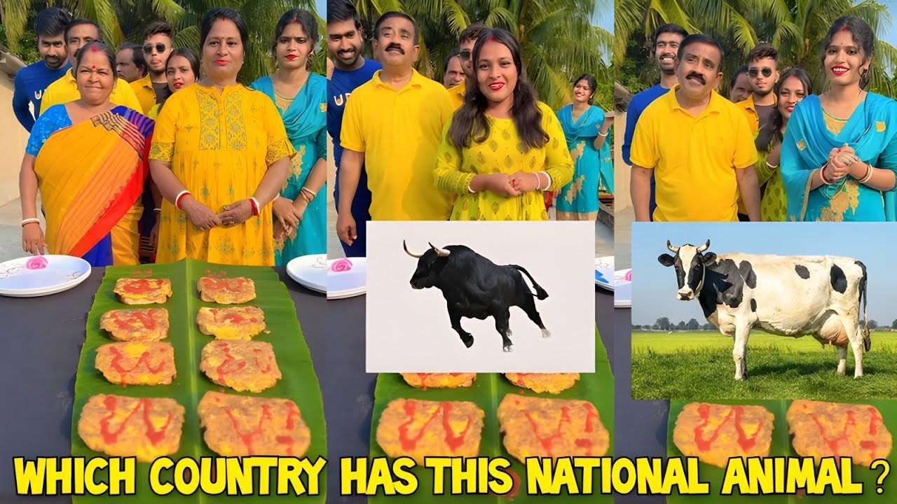Which Country Has This National Animal 🤔 ? Omelette Eat Challenge 😛 | SK Challenge Video