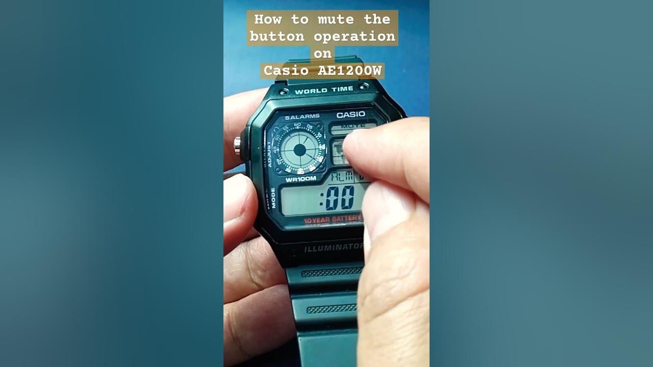 How to mute / silent button operation on Casio AE1200W / AE1200WH #tips