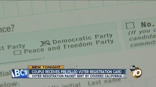 Local couple upset after receiving pre-marked voter registration card
from covered california