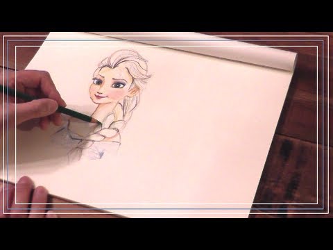 Drawing Disney Frozen アナと雪の女王のエルサの絵を描いてみた Youtube