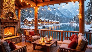 Peaceful Winter Morning by the Lake - Soft Piano & Fireplace Sounds for Focus & Study