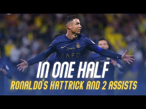 Cristiano Ronaldo's Hattrick and 2 assists in one half 🤯 هاتريك وصناعتان لرونالدو في شوط أمام أبها