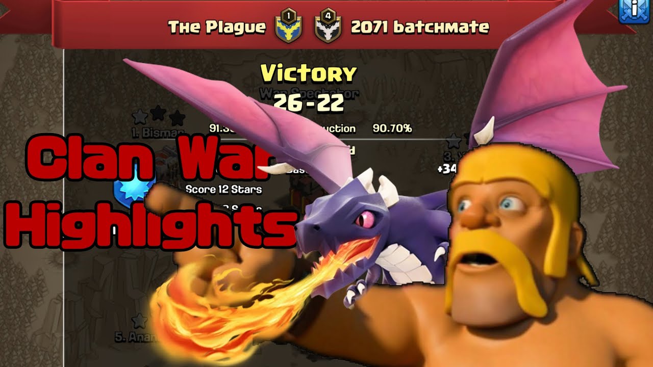 CLASH OF CLANS THE PLAGUE CLAN’S FIRST WAR EVER HIGHLIGHTS!