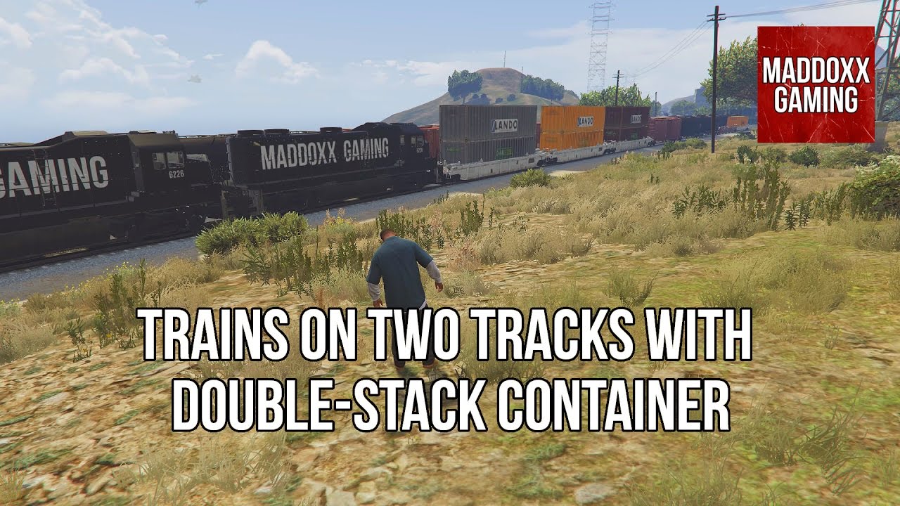 GTA 5 | Double-stack rail transport | Trains on two tracks | 1440p 60 ...