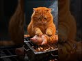 Orange cat cooking pig friend #youtubeshorts #viral short #cat