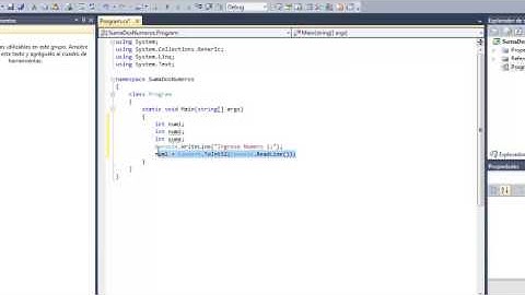 Suma de dos números en c sharp (Visual Basic 2010)