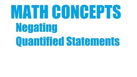 Negating Quantified Statements