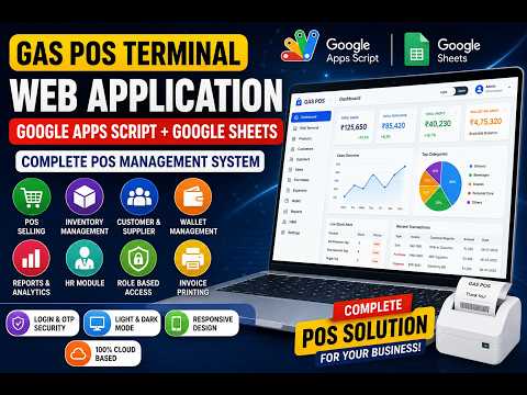 CLOUD POS V2.3 ADVANCE Terminal Web Application Google Apps Script + Google Sheets Complete POS