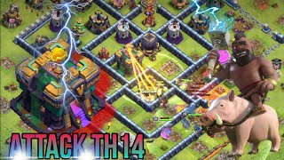 វៃដាច់ Th14 Attack Hog riaer miner Gameplay Town 14