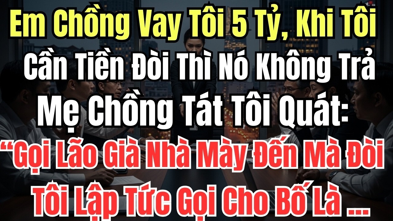 Em Chồng Vay Tôi 5 Tỷ, Khi Tôi Cần Tiền Đòi Thì Nó Không Trả, Mẹ Chồng Tát Tôi Quát: “Gọi Lão Già