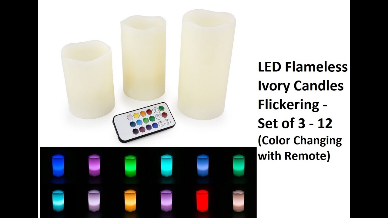 3-piece Flameless LED Candle Set with Remote