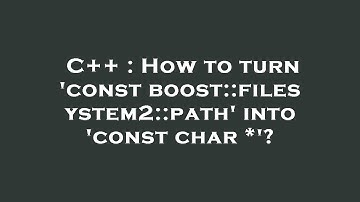 C++ : How to turn 