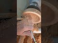 Turning a small cherry bowl on the lathe