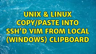 Celebrity Unix & Linux: Copy/paste into SSH'd VIM from local (Windows) clipboard (7 Solutions!!) Profile