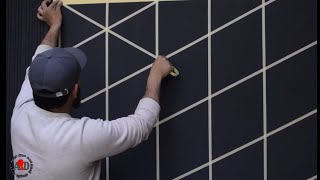 DIY 3D modern masking tape wall design