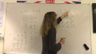 Lattice multiplication compared with traditional multiplication with decimals