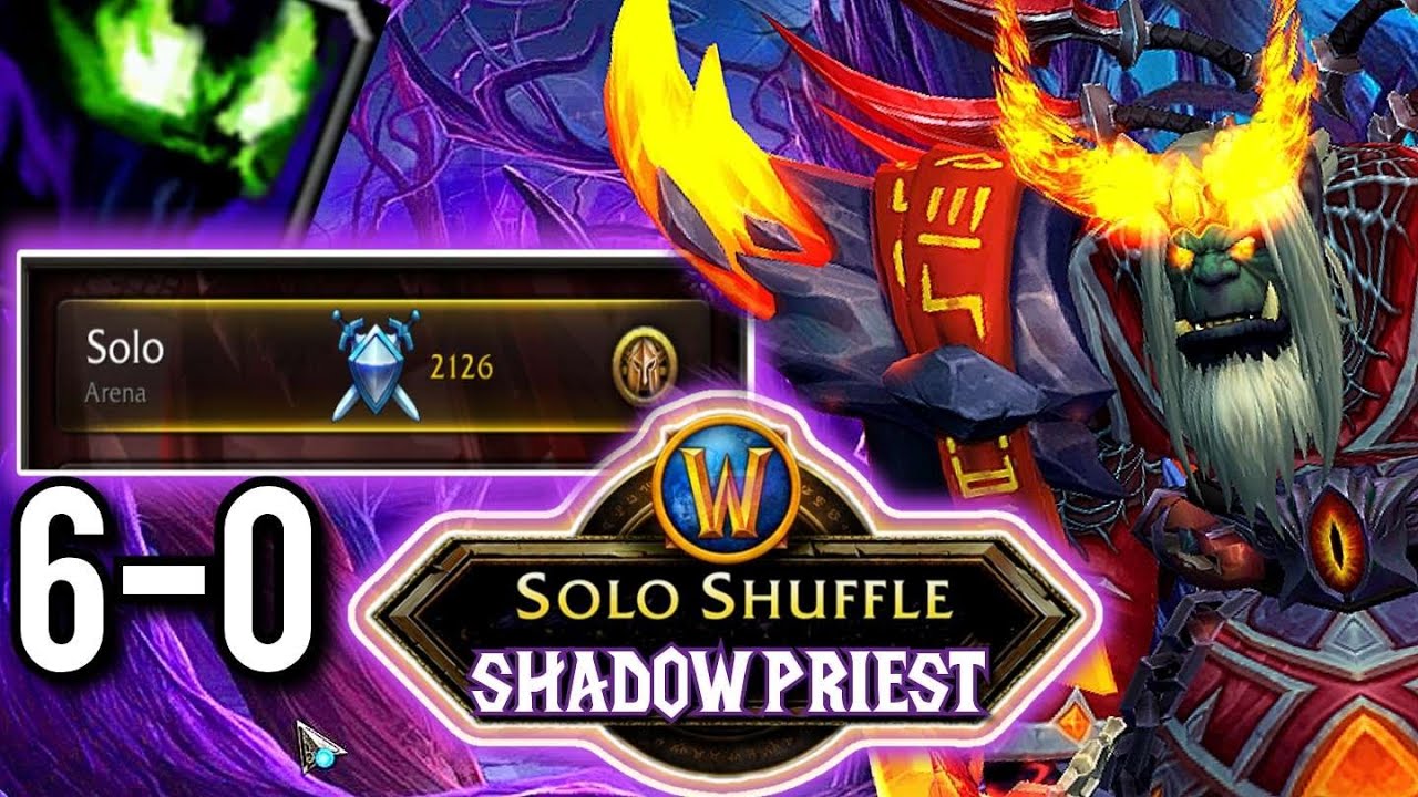 Shadow Priest PvP 6 Round Solo Shuffle Wins at 2100 MMR - WoW Dragonflight