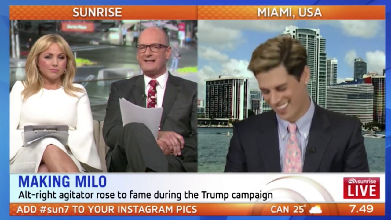 koscielny wage Milo Yiannopoulos takes on Kochie and Monique | Sunrise