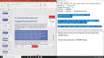 04.1 - 04.3 PHP - Kontrollstrukturen, Berechnungen und IF-Abfragen