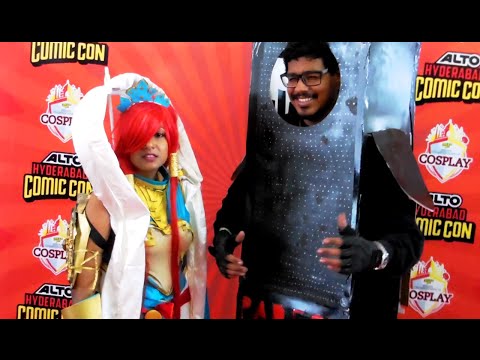comic-con-festival-characters-in-hitex-2016,-hyderabad-|-hd-video